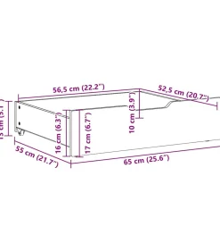 Discount Bedlades 2 st met wieltjes 65x55x17 cm massief grenenhout Organiseren