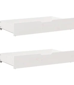 Bedlades 2 st 90x55x17 cm massief grenenhout wit Organiseren