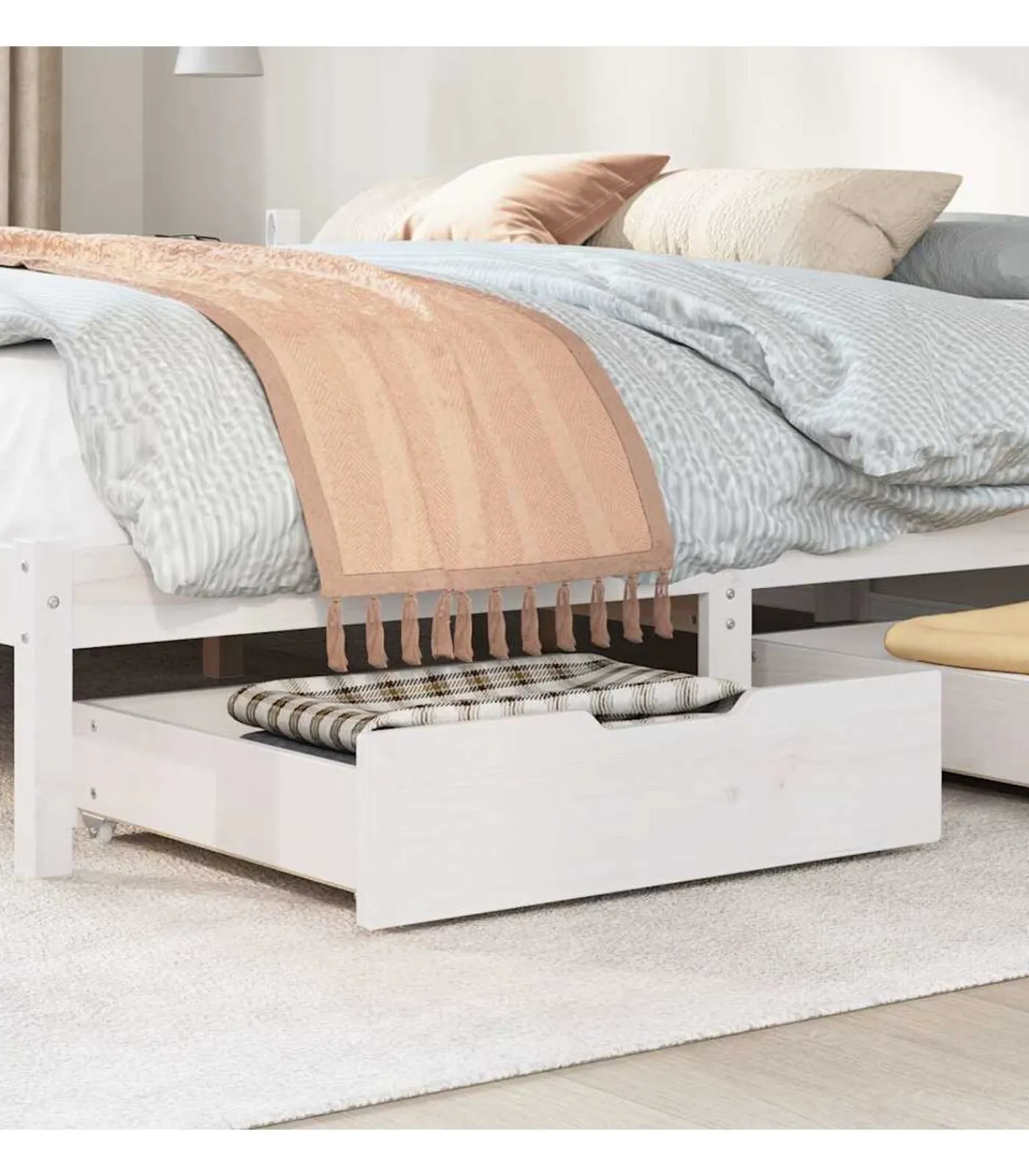 New Bedlades 2 st 65x55x17 cm massief grenenhout wit Organiseren