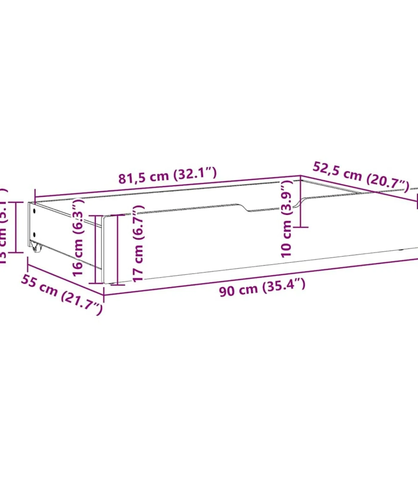 Online Bedlades 2 st 90x55x17 massief grenenhout wasbruin Organiseren