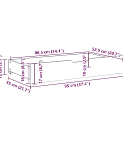New Bedlades 2 st 95x55x17 massief grenenhout wasbruin Organiseren