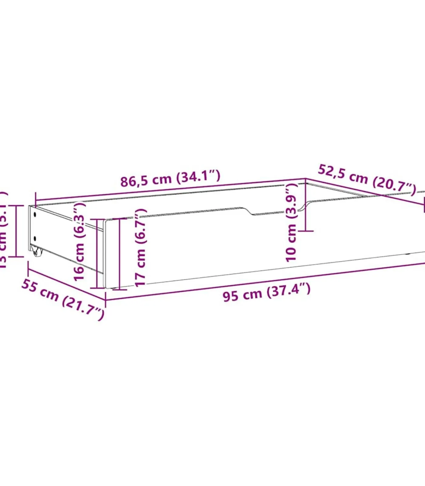 New Bedlades 2 st 95x55x17 massief grenenhout wasbruin Organiseren