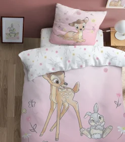 Clearance Bedlinnen set bedrukt 100% katoen, BAMBI FLOWERS Dekbedovertrekken