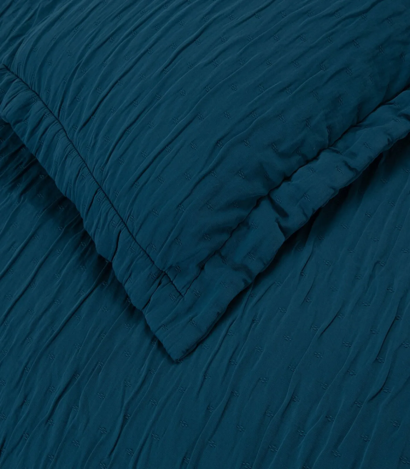 Best Bedsprei set 2 personen Leron Seti 240x260 cm Benzine blauw (1 Bedsprei, 2 Kussenslopen) Bedspreien