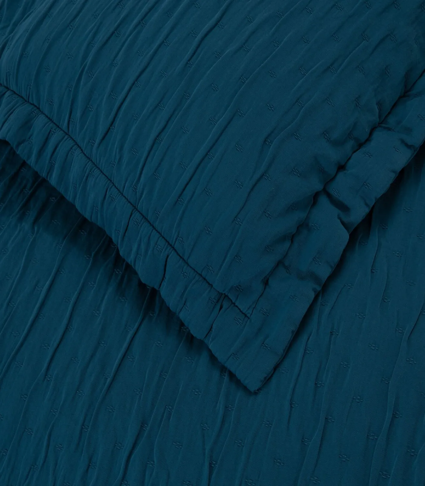 Best Bedsprei set 2 personen Leron Seti 240x260 cm Benzine blauw (1 Bedsprei, 2 Kussenslopen) Bedspreien