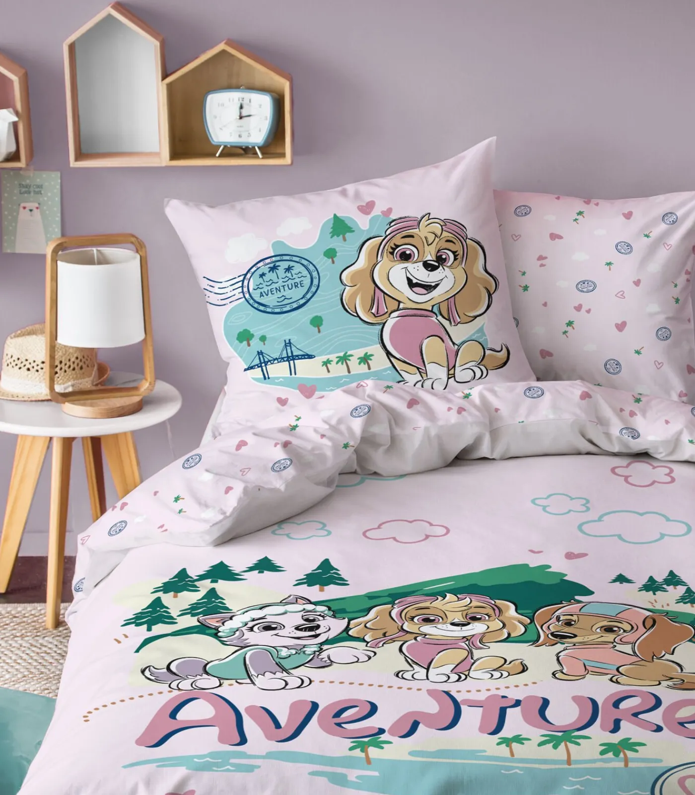 Best Bedtextielset met print van 100% katoen, PAW PATROL VOYAGE Dekbedovertrekken