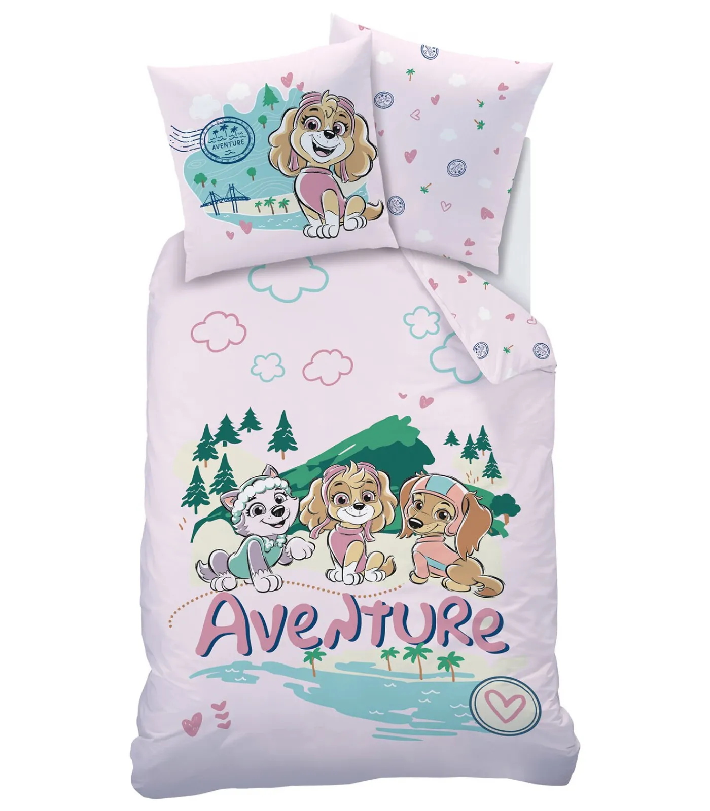 Best Bedtextielset met print van 100% katoen, PAW PATROL VOYAGE Dekbedovertrekken