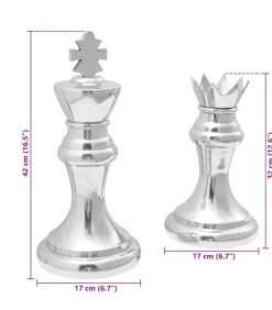 Outlet Beelden 2 pcs Zilver Aluminium Decoratie