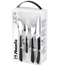 Bestekset Eclat - Zwart - 24-delig / 6 personen Bestek