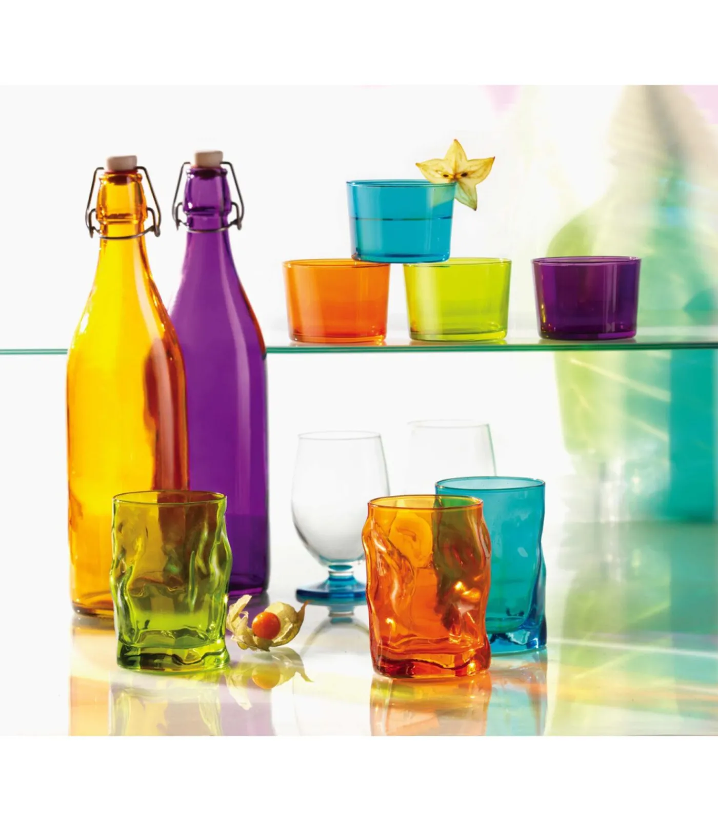 Hot Beugelfles / Weckfles Giara - Rood - 1 liter Glazen & Karaffen