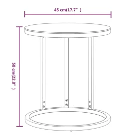 Discount Bijzettafel 45 cm gehard glas goudkleurig en zwart Tafels