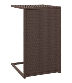 Online Bijzettafel C-vormig 40x35x60 cm poly rattan bruin Tafels
