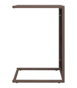 Online Bijzettafel C-vormig 40x35x60 cm poly rattan bruin Tafels