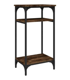 Discount Bijzettafel 40x30x75 cm bewerkt hout gerookt eikenkleurig Tafels