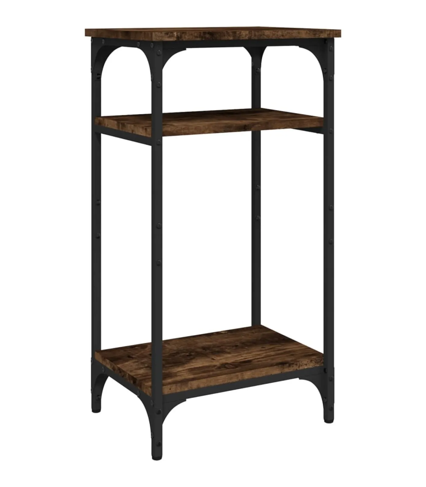 Discount Bijzettafel 40x30x75 cm bewerkt hout gerookt eikenkleurig Tafels