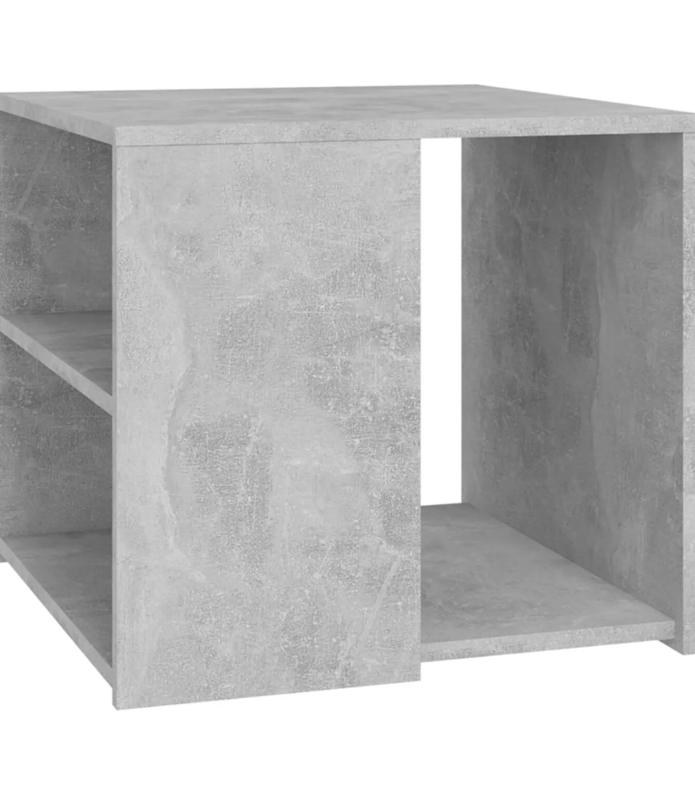 Bijzettafel 50x50x45 cm bewerkt hout betongrijs Tafels