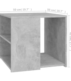 Bijzettafel 50x50x45 cm bewerkt hout betongrijs Tafels