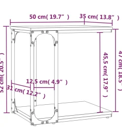 Hot Bijzettafel 50x35x52 cm bewerkt hout zwart Tafels