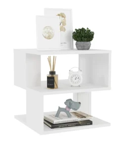 Clearance Bijzettafel 40x40x40 cm bewerkt hout wit Tafels