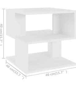 Clearance Bijzettafel 40x40x40 cm bewerkt hout wit Tafels