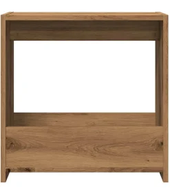 Clearance Bijzettafel 50x26x50 cm bewerkt hout artisanaal eikenkleurig Tafels