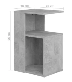 Outlet Bijzettafel 36x30x56 cm bewerkt hout betongrijs Tafels
