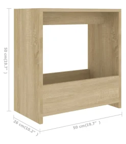 Clearance Bijzettafel 50x26x50 cm bewerkt hout sonoma eikenkleurig Tafels