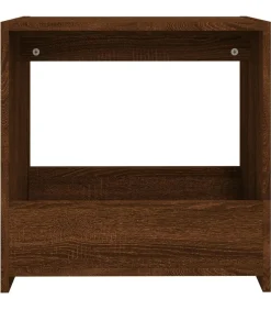 Outlet Bijzettafel 50x26x50 cm bewerkt hout bruin eikenkleur Tafels