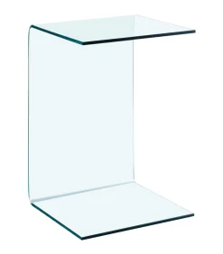 Outlet Bijzettafel 40x40x60 cm gehard glas Tafels