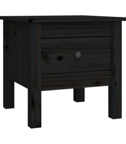 Hot Bijzettafel 40x40x39 cm massief grenenhout zwart Tafels