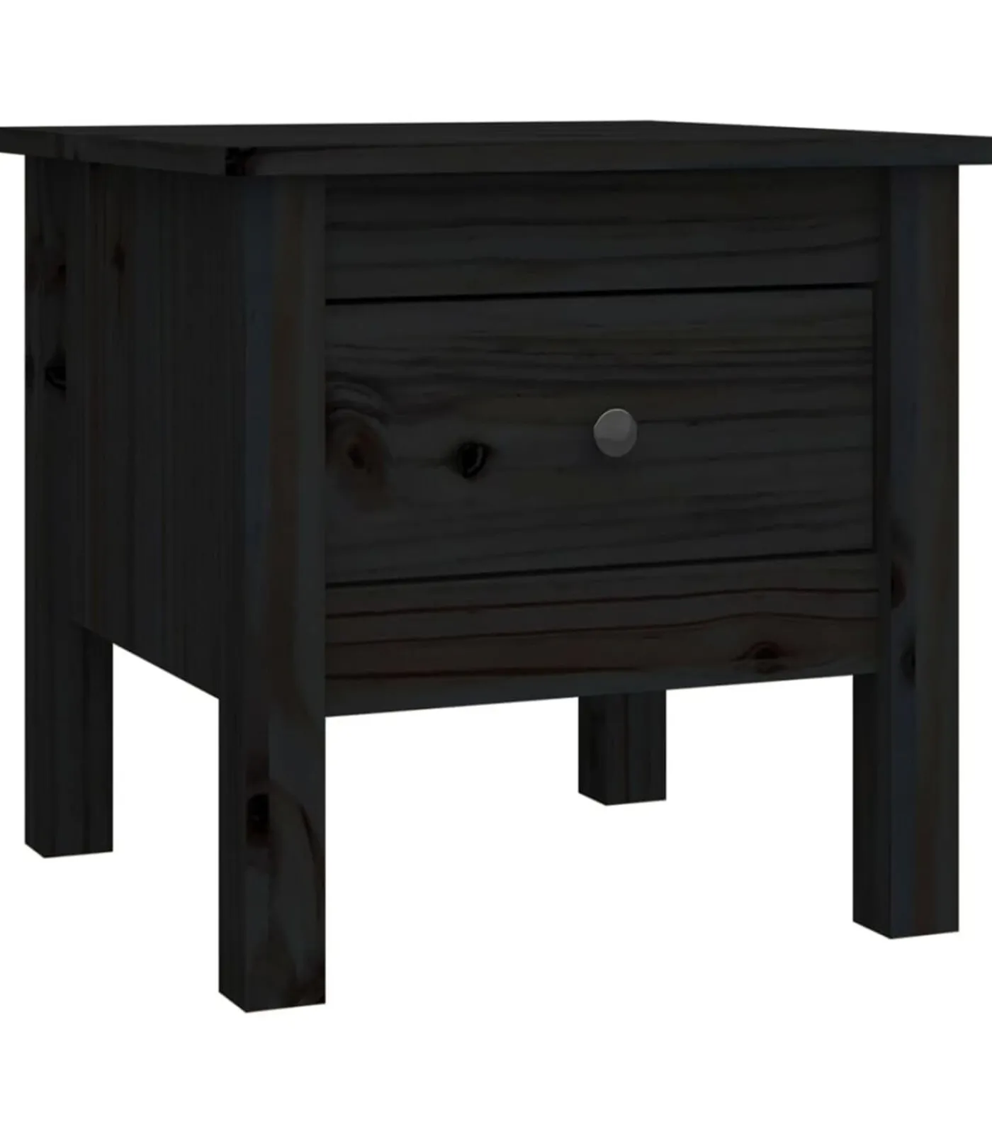 Hot Bijzettafel 40x40x39 cm massief grenenhout zwart Tafels