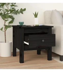 Hot Bijzettafel 40x40x39 cm massief grenenhout zwart Tafels