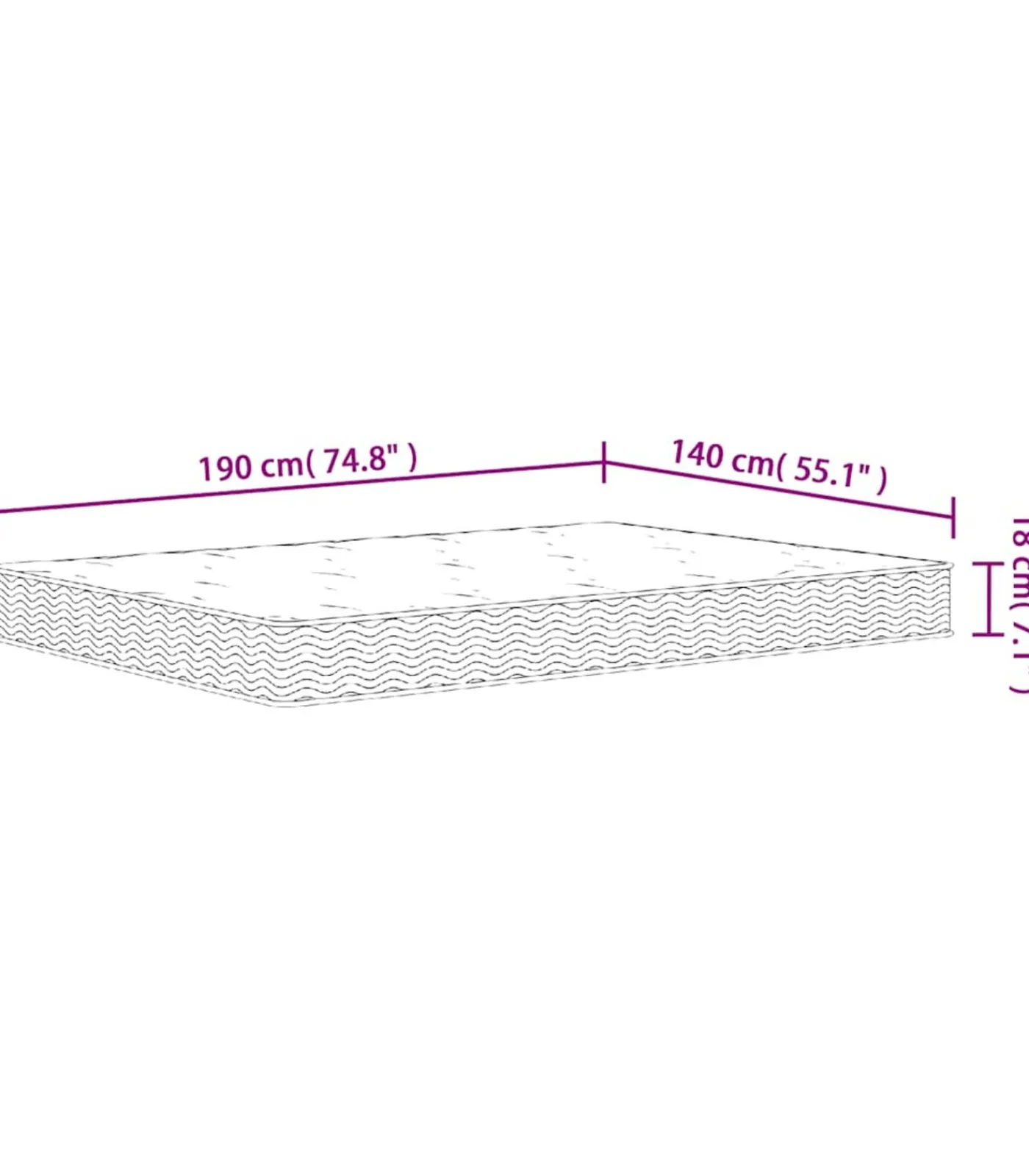 Online Binnenveringmatras middelhard 140x190 cm Matrasbeschermer