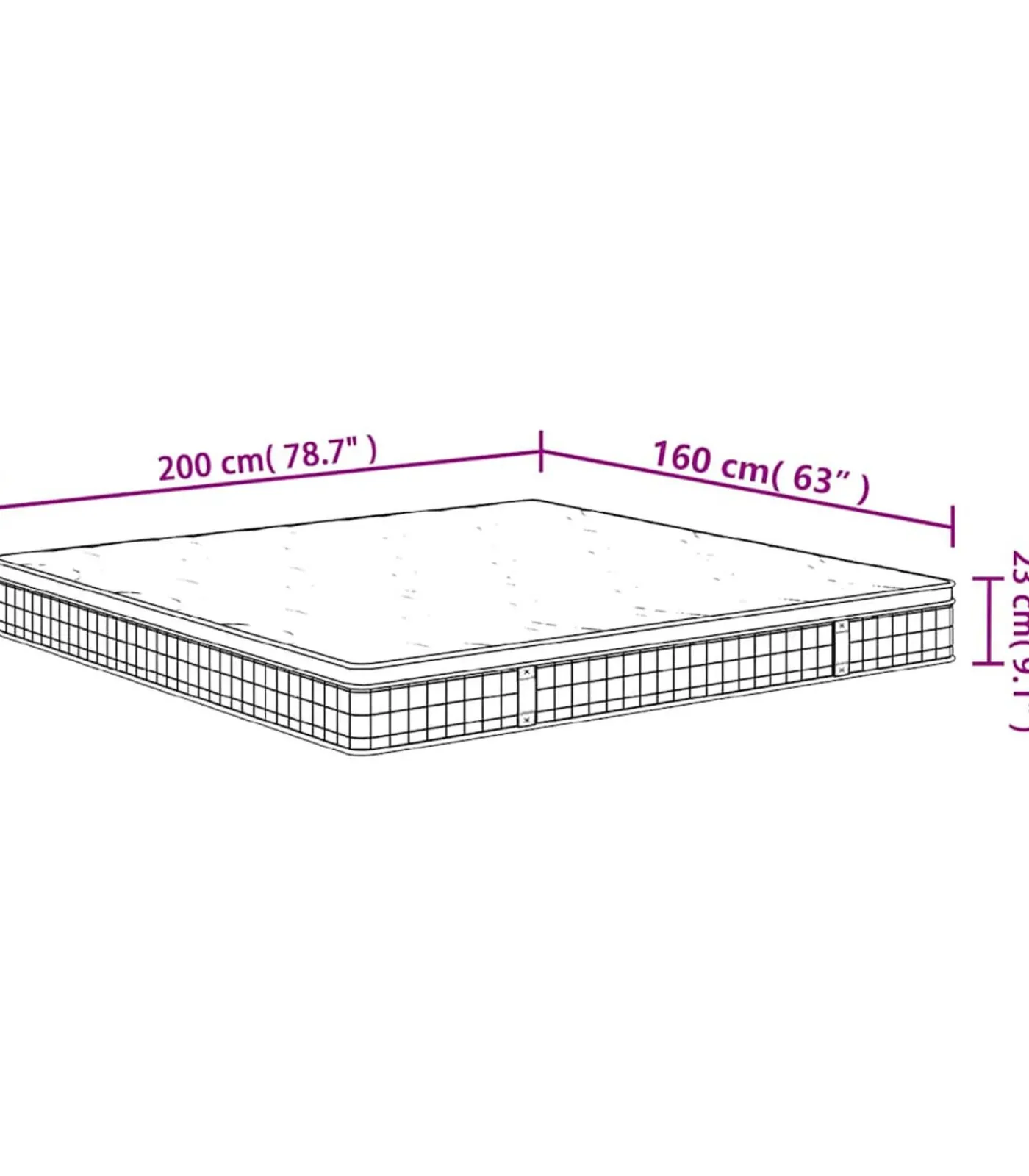 Hot Binnenveringmatras middelhard 160x200 cm Matrasbeschermer