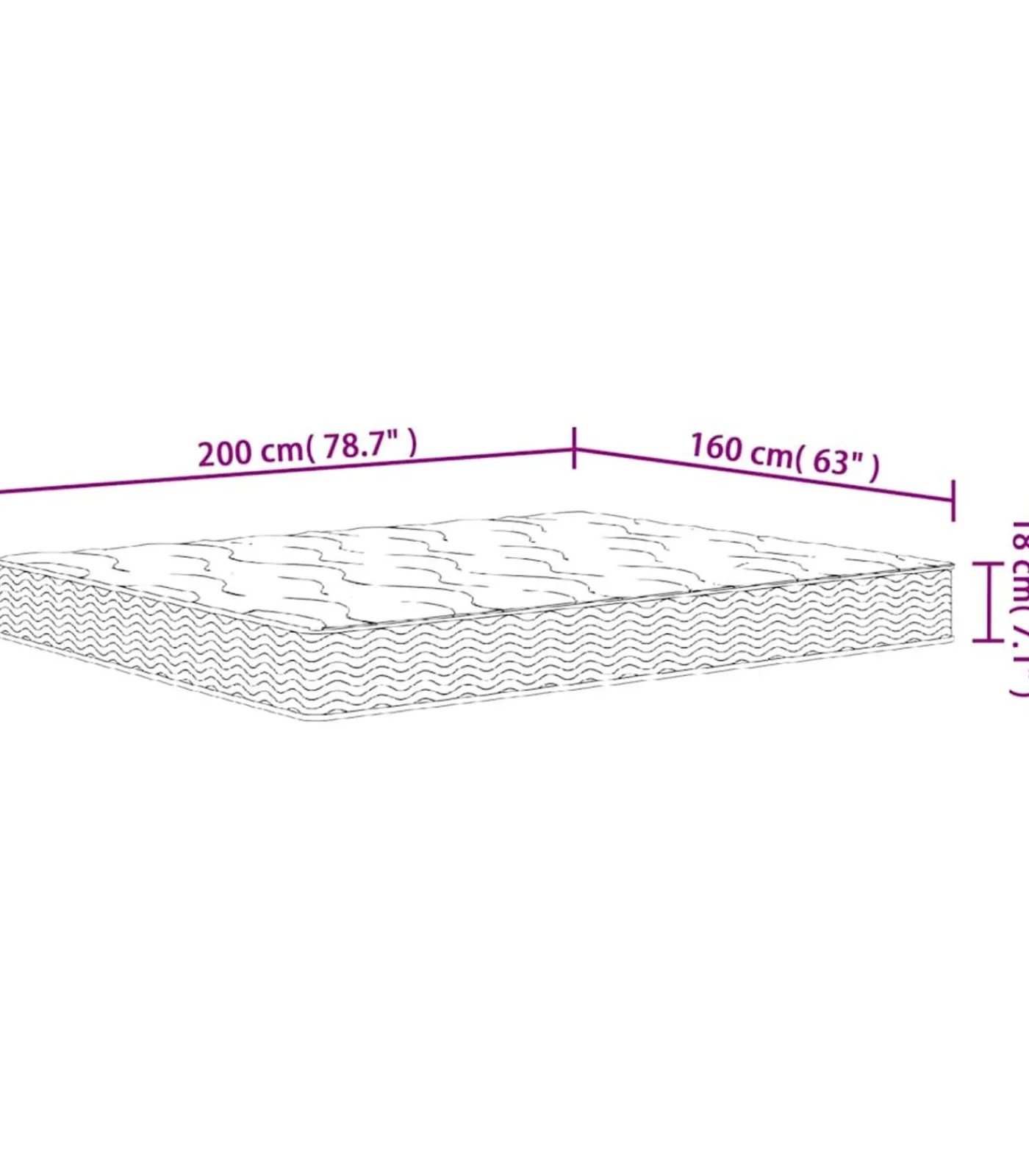 Hot Binnenveringmatras middelhard 160x200 cm Matrasbeschermer