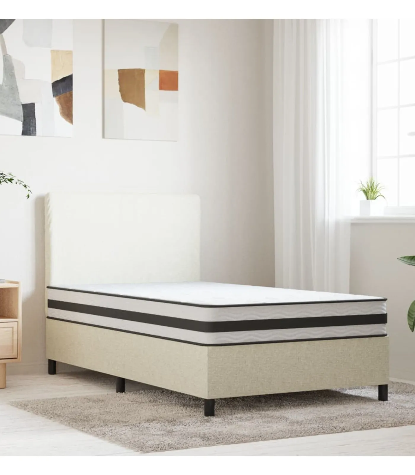 Binnenveringmatras middelhard 100x200 cm Matrasbeschermer