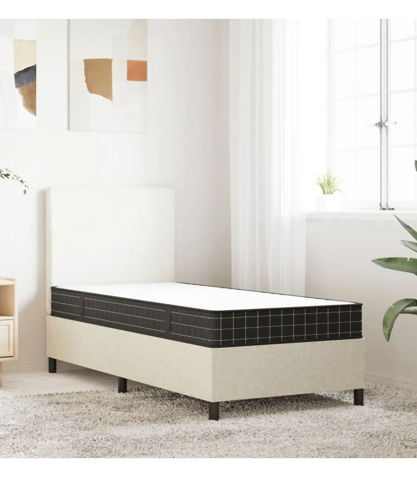 Hot Binnenveringmatras middelhard 90x190 cm Single Size Matrasbeschermer