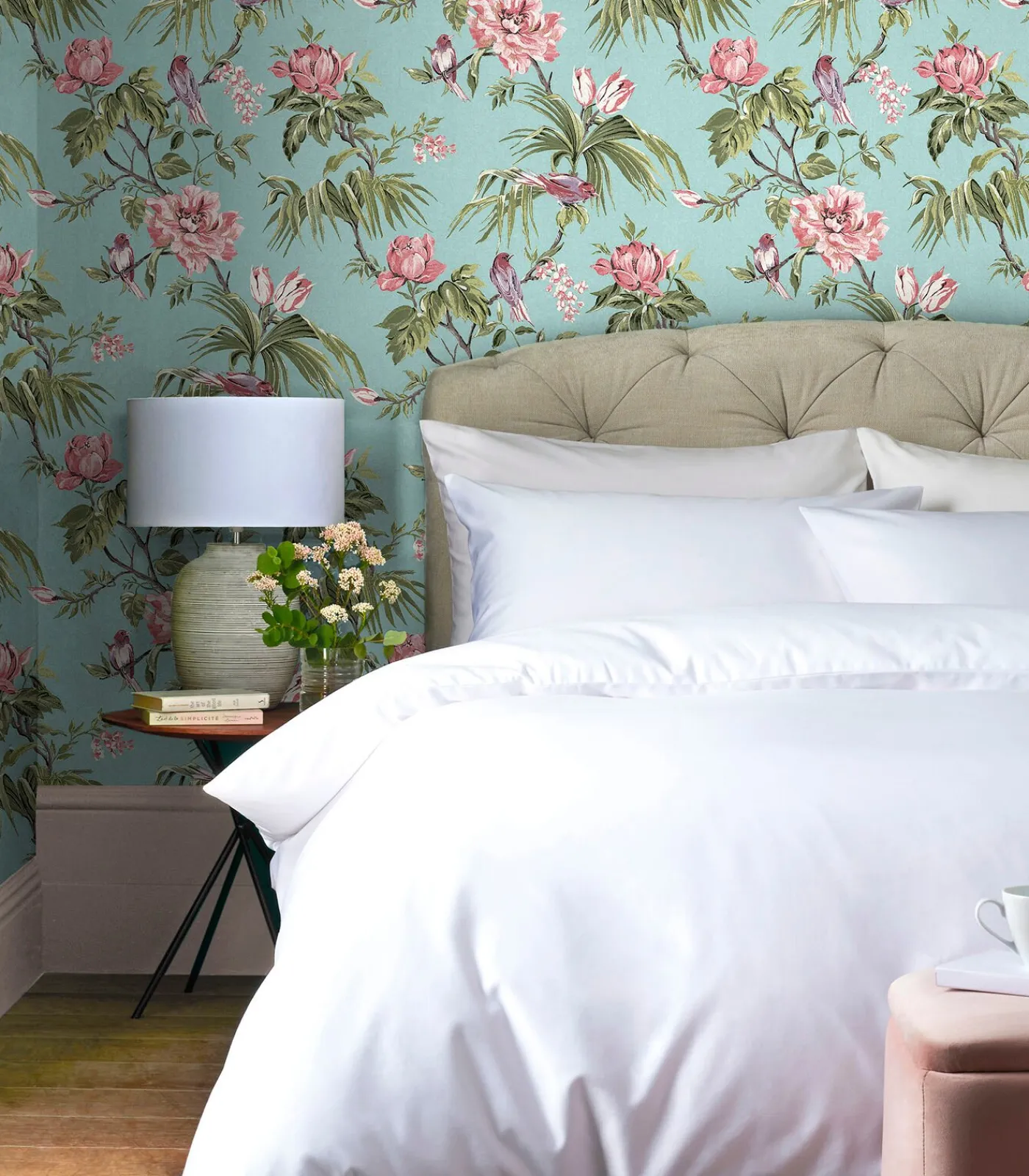 Sale Birds & Blooms Blauw 10mx52cm Wanddecoratie