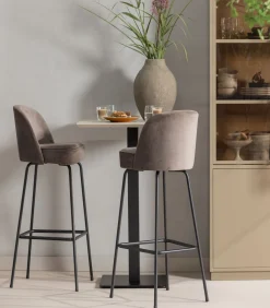 Outlet Bistro Vierkante Bartafel Poot Metaal Zwart 105X50x50 Cm Tafels