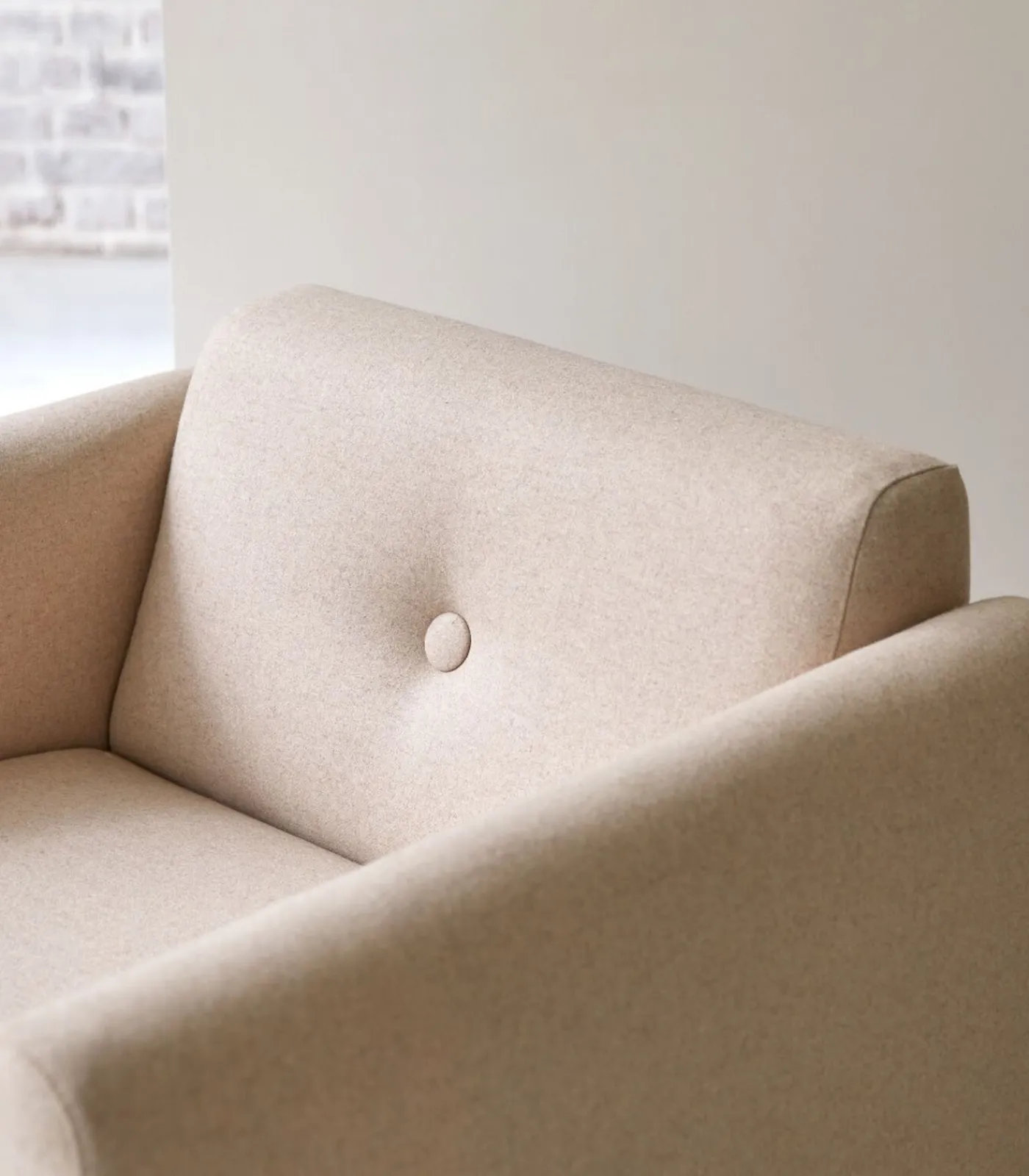 Best Bjorn - Fauteuil in massief eiken en ecru stof Zetels