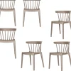 Best Bliss Tuinstoelen - Kunststof - Taupe - Set van 6 Tuinmeubelen
