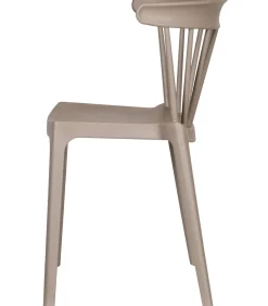 Best Bliss Tuinstoelen - Kunststof - Taupe - Set van 6 Tuinmeubelen