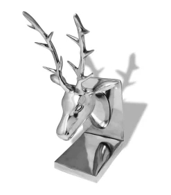 Boekensteunen herten 2 stuks aluminium zilver Decoratie
