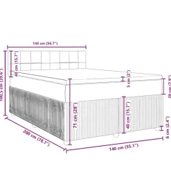 Hot Boxspring met matras fluweel zwart 140x200 cm Bedden