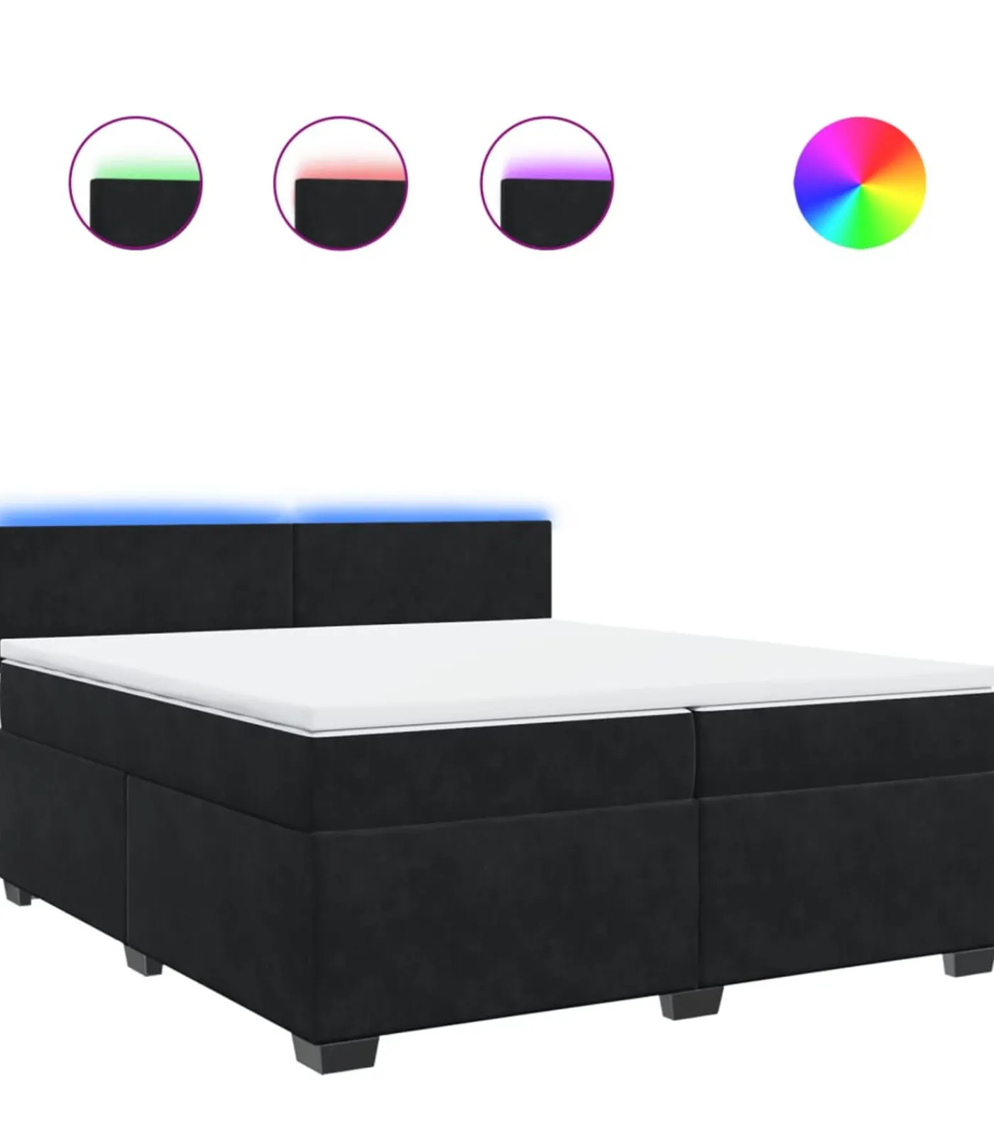 Boxspring met matras fluweel zwart 200x200 cm Bedden