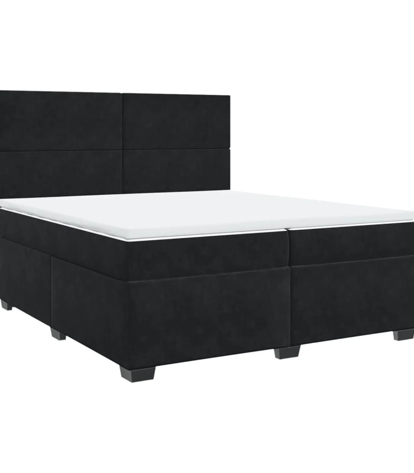 Discount Boxspring met matras fluweel zwart 200x200 cm Bedden