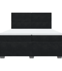 Discount Boxspring met matras fluweel zwart 200x200 cm Bedden
