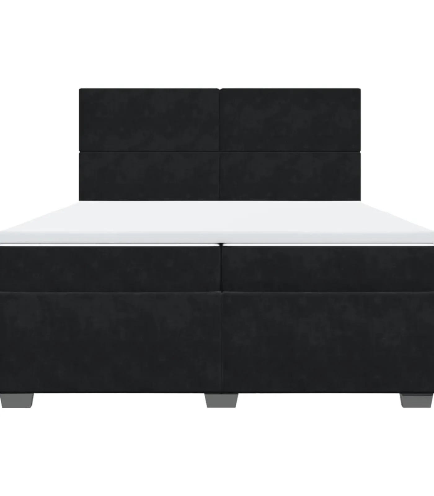 Discount Boxspring met matras fluweel zwart 200x200 cm Bedden