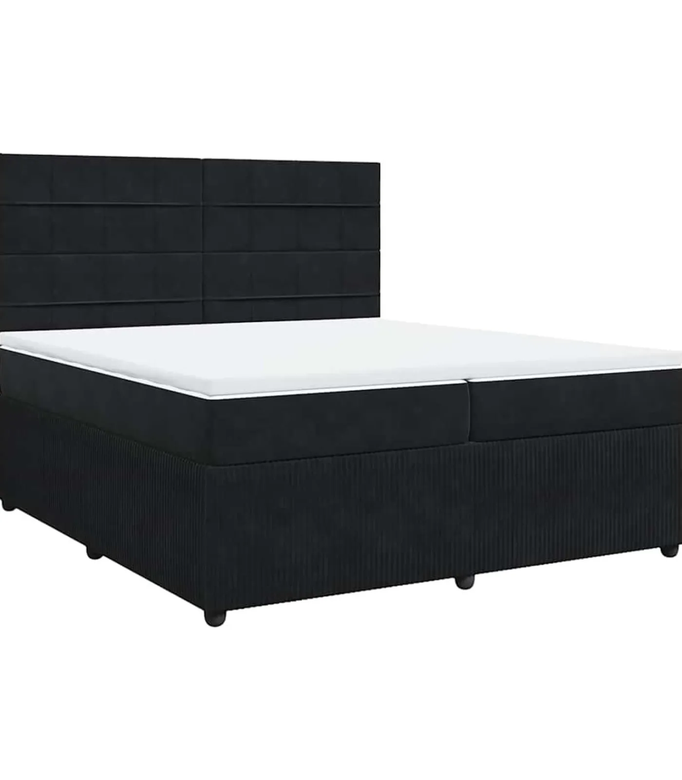 Boxspring met matras fluweel zwart 200x200 cm Bedden