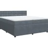 Best Boxspring met matras fluweel donkergrijs 200x200 cm Bedden